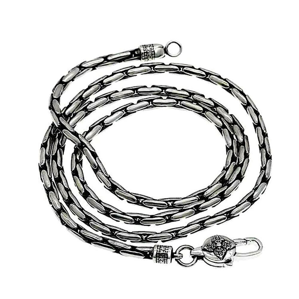 Stainless Steel Chain Link Necklace , Mantra, Curb Hand Woven Engraved - Picture 5 of 5